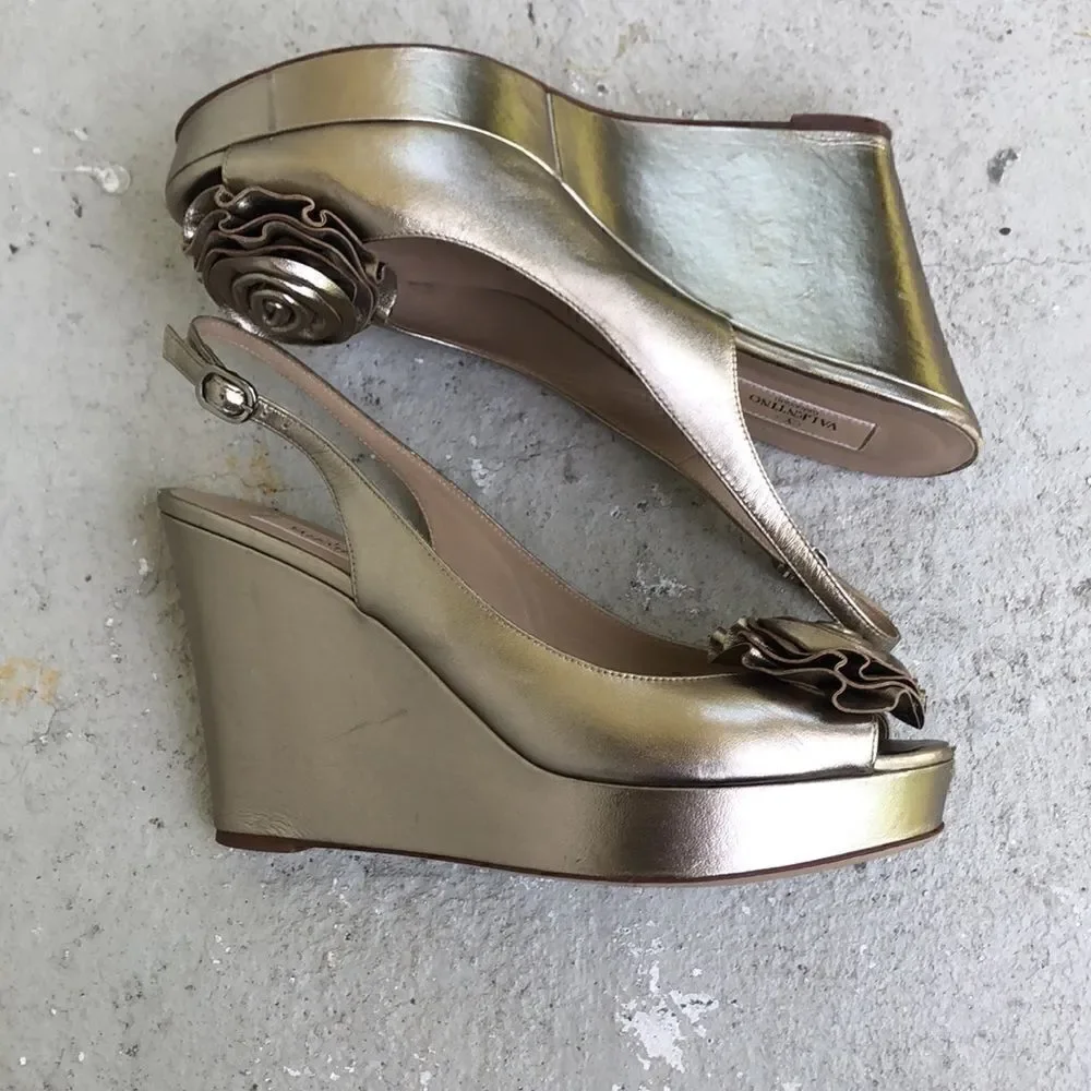 Valentino Silver Wedges